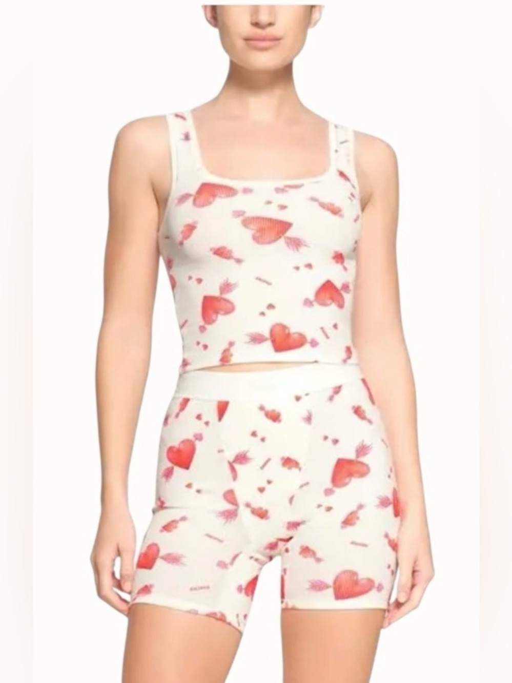 SKIMS Cotton Rib Tank- Valentine Collection, size XXS, like new!